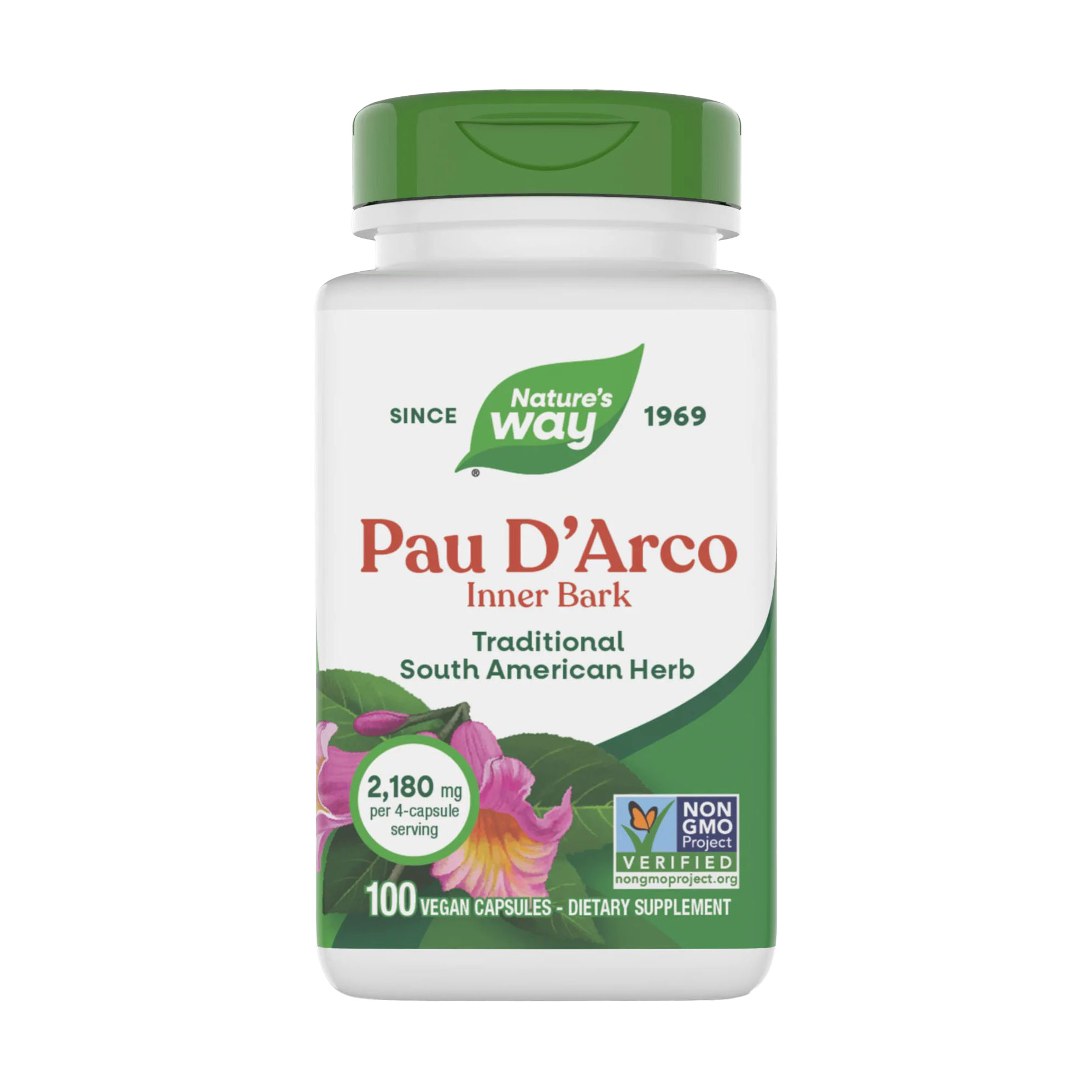 Кора мурашиного дерева Nature's Way Pau d'Arco 1090 мг, 100 капсул